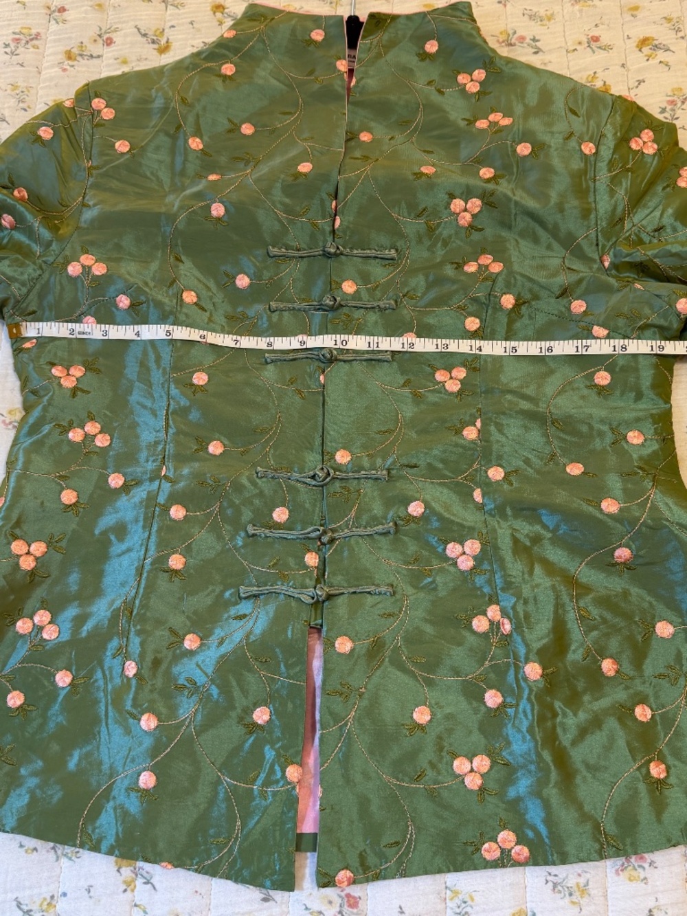 Vintage Dragon Silk Kimono Jacket Blazer 100% Silk Cherry Blossom Women's XXL - Picture 4 of 5